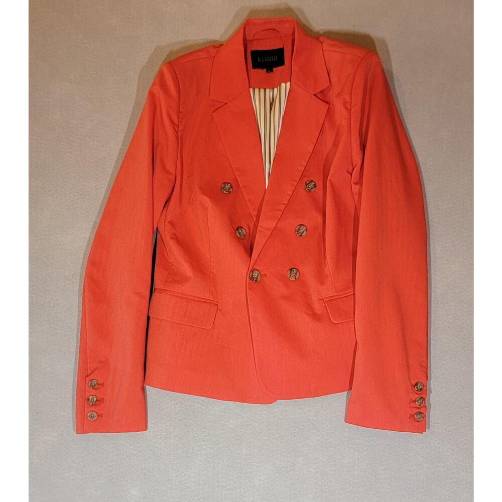 Blu Pepper Coral Orange Double Breasted Blazer L